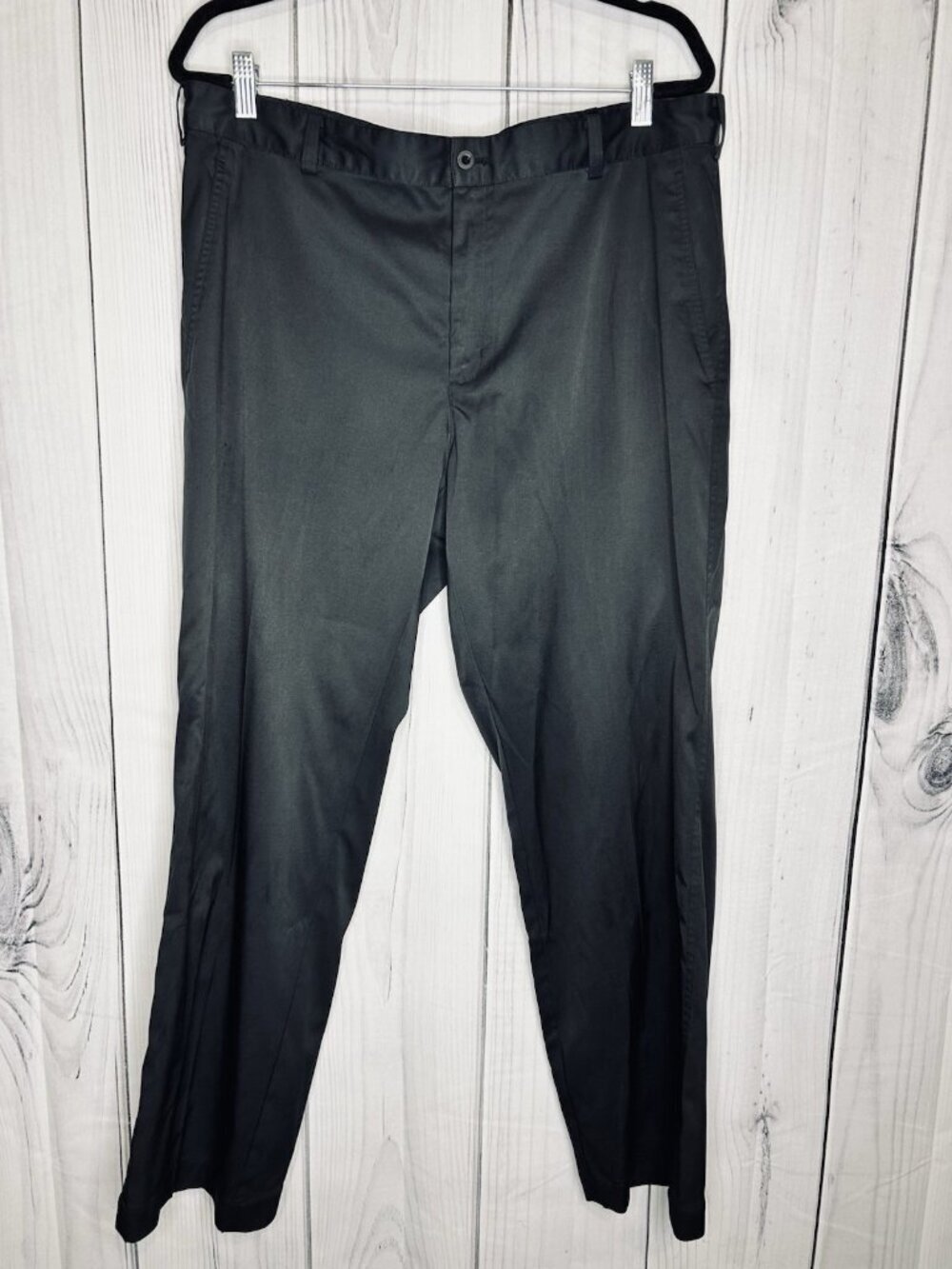 Nike Golf Dri-FIT 38 x 30 Black Pants Flat Front Stretch Athletic Performance